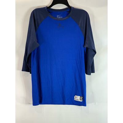 NIKE Men's Blue Dri-Fit Swingman Legend Athletic-Cut Baseball T