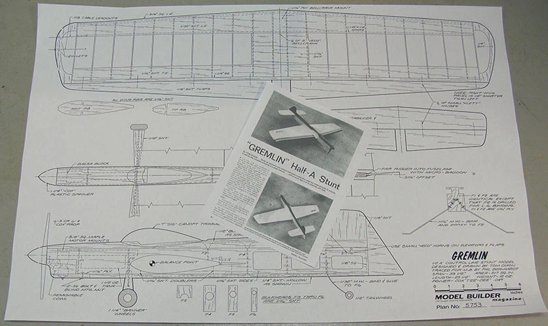 Model Airplane Plans UC GREMLIN 33