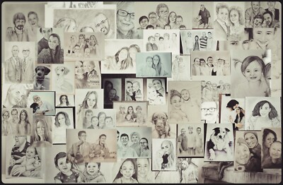 Original individuell handgezeichnet Portrait Zeichnung A1 A2 A3 A4 A5 Bleistift tolles Geschenk