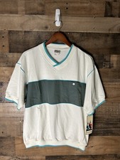 Vintage JANTZEN Sweater Men’s Size Medium Short Sleeve V-Neck MADE IN USA