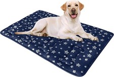 Soft Dog Bed Mat Large Size Dog Crate Mat Kennel Pad Anti-Slip Navy 36"x23"