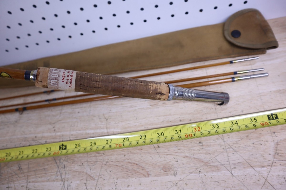 Vtg Montague Split Bamboo Fly ＆Lure Rod Montague Split Bamboo Flyrod Fly Fishing Pole Rod & Case
