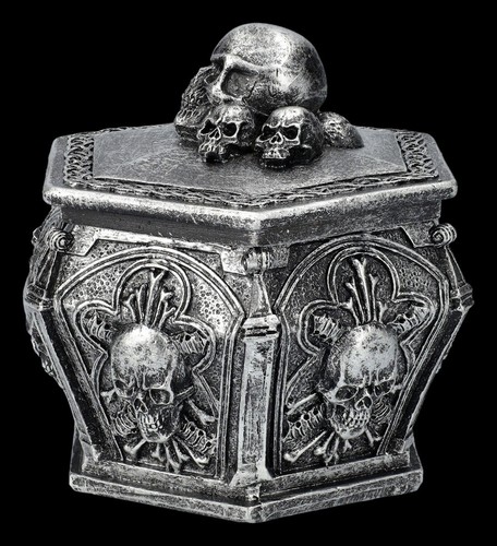 Schatulle Totenkopf - Beinhaus - Skull Gothic Aufbewahrung Box Deko Geschenk - Bild 4 von 7