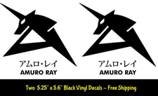 GUNDAM AMURO RAY Two Black Vinyl Graphic Decals Car Truck Windows