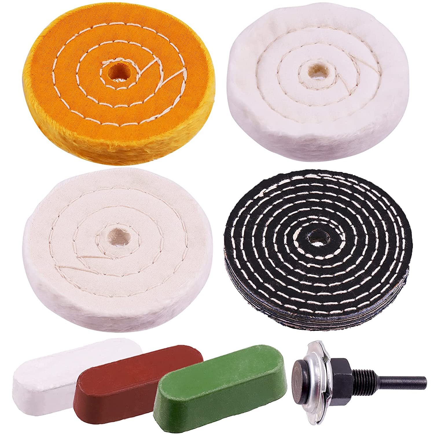 8Pcs 4 Inch Polishing Wheels Pad  Wheels with 3Pcs Polishing Compounds8324