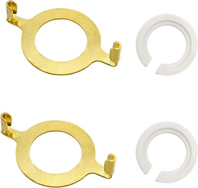 Uno Lamp Harp Saddle Adapter & Shade Reducing Rings E27 to E14, Brass, 2 Pcs