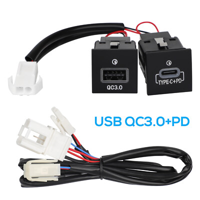 USB QC3.0 Charger + PD For VW Golf GTI R-Line MK5 2006-2013 Jetta MK6 2010-2014
