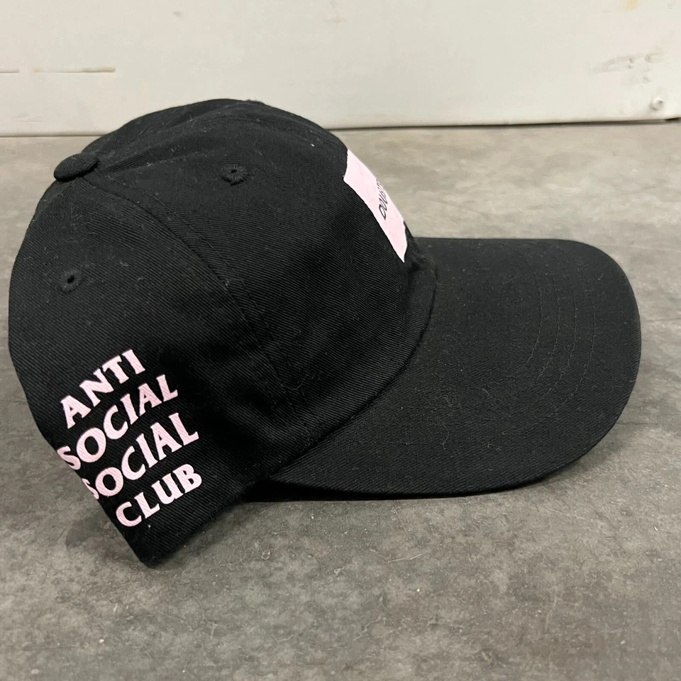 Anti Social Social Club Doubts Cap Mens Black Logo Adjustable Strapback Hat - Image 2 of 4