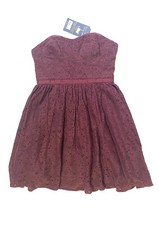 Jack Wills Burgundy Laindon party prom dress lace US 6 UK 10 RRP £89.50