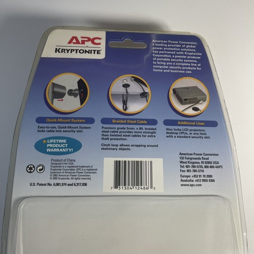 New APC Kryptonite notebook computer key lock portable easy to install cablelock - Picture 6 of 8