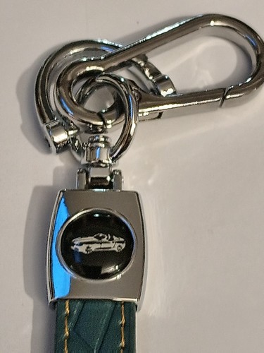 Genuine Leather Universal Car Keychain Set Key Ring Lanyard Blue-Gray Style 1 - Picture 9 of 11