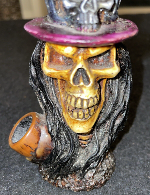 SKULL Top Hat Pipe Figurine Figure | eBay