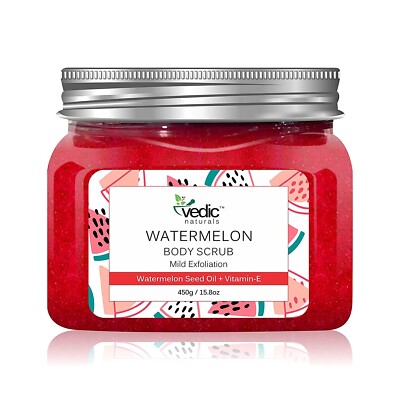 Vedic Naturals Watermelon Body Scrub 450gm | Bräunungsentfernung | Entfernt a...