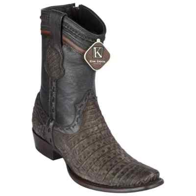 King Exotic BROWN Caiman Crocodile Belly Western Boot Side Zipper D 479B8235
