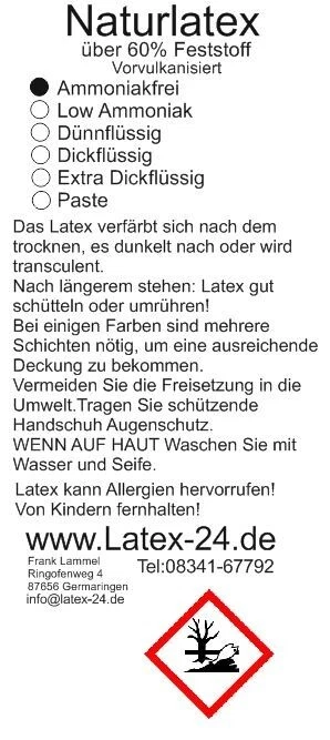 Flüssiglatex Dickflüssig Ammoniakfrei  250ml  Semi Transparent Latexmilch Natur - Bild 2 von 2