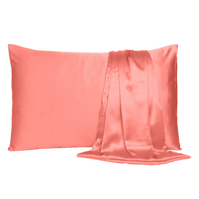 Luxurious Satin Silk Pillowcase Soft Bedding Standard Queen King Pillow Cover