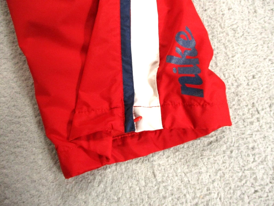 VINTAGE Nike Pants Girls XL 16 Red White Cargo Spell Out Nylon Windbreaker 90s - Image 3 of 4