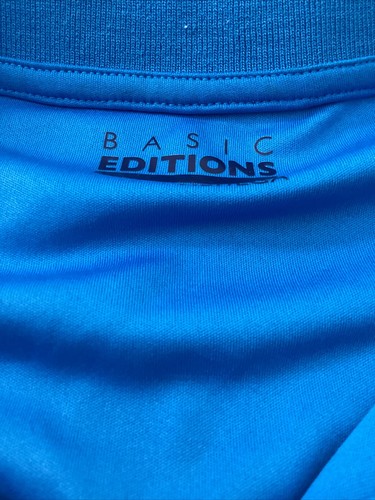 Basic Editions Classic Fit Polo Shirt Men's XL, XLT Short Sleeve Blue Polyester - Picture 8 of 9