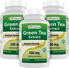 3 Pack Best Naturals Green Tea Extract 500 mg 250 Capsules