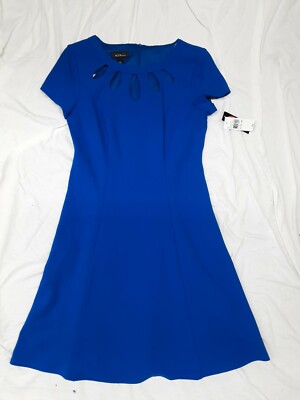 ALYX PETITE BALI BLUE Shirt Flare DRESS Women's SZ 8 NWT Keyhole Pattern  Neck | eBay