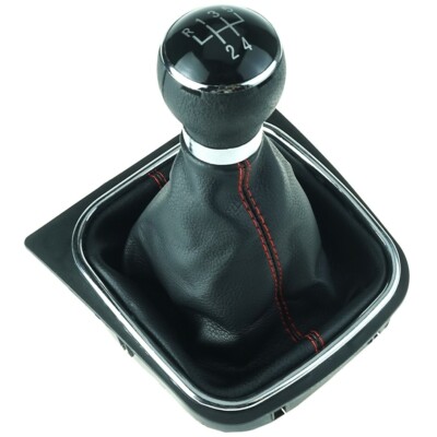 Schaltknauf Schaltsack Rahmen VW Golf 5 6 Scirocco GTI Look ROT 5 Gang 5RB1
