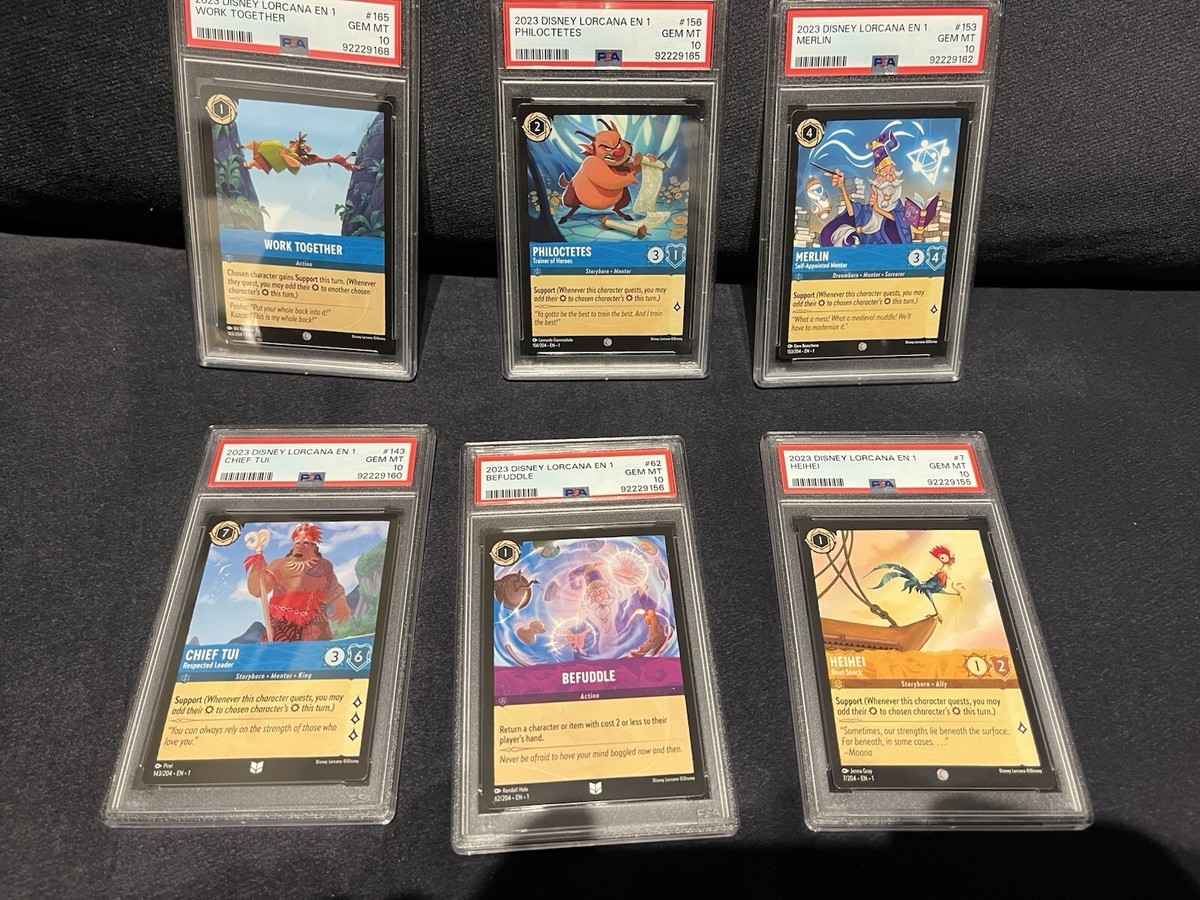 Disney Lorcana The First Chapter PRE-ERRATA Error Set Of 6 PSA 10