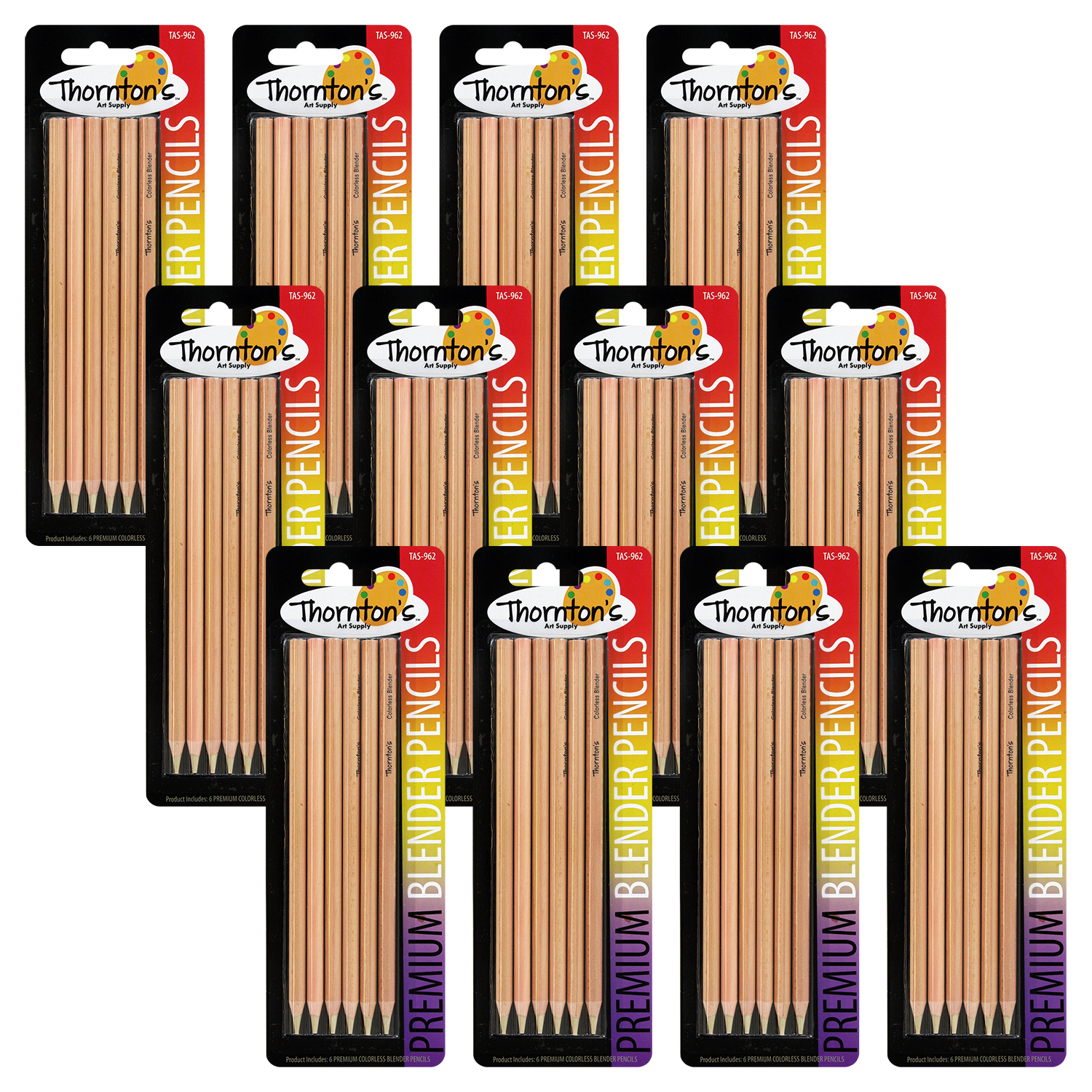 Thornton's Art Supply Colorless Blender Blending Pencils, Pack of 72