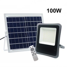 Faro proiettore LED a Energia Solare 100W IP65 Dimmerabile con telecomando