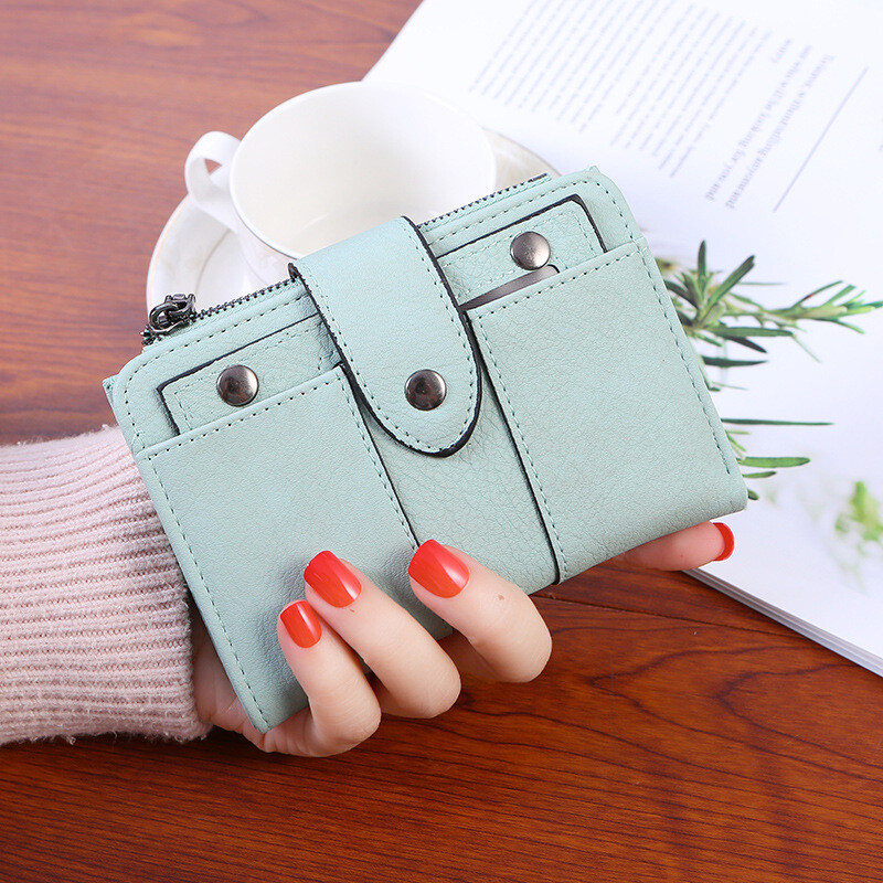 US Women Girl Short Wallet Leather Clutch Small Purse Card Holder US Women Girl Short Wallet Leather Clutch Small Purse Card Holder