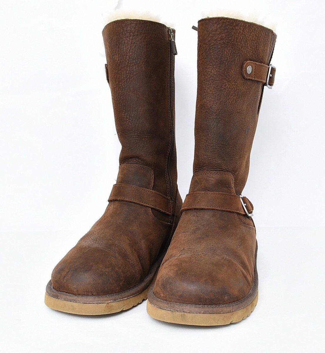 UGG AUSTRALIA KENSINGTON BROWN TALL BOOTS 1969 Leather Sheepskin