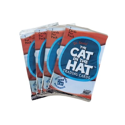 Comic Bilder Dr. Seuss Die Katze im Hut Sammelkarten-Packungen x 4 - Neu