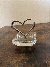 PANDORA Unforgettable Moments Open Heart Ring Jewelry Holder Crystal Silver Tone