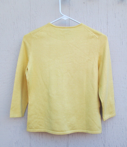 ANN TAYLOR Womens yellow sequin sweater blouse NEW size S Petite Silk - Picture 18 of 24