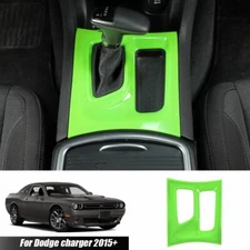Central Console Gear Shift Box Panel Trim Cover For Dodge Charger 2015+ Green