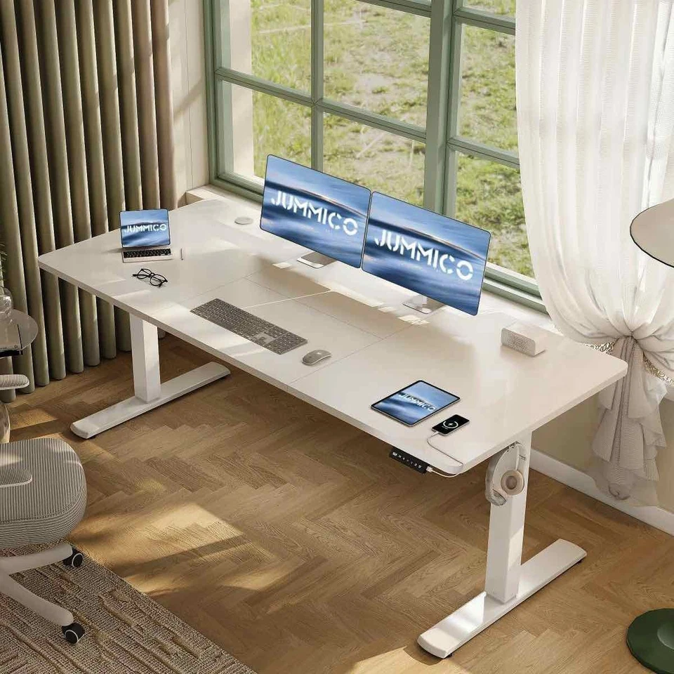 Elektrischer Computertisch Schreibtisch Höhenverstellbar Memory USB-Buchse 160cm - Bild 2 von 4