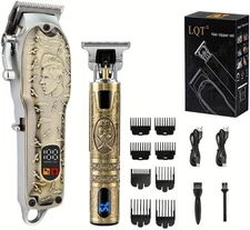 Professional Hair Clippers & Trimmer Kit for Barber Mens Beard Haircut Set