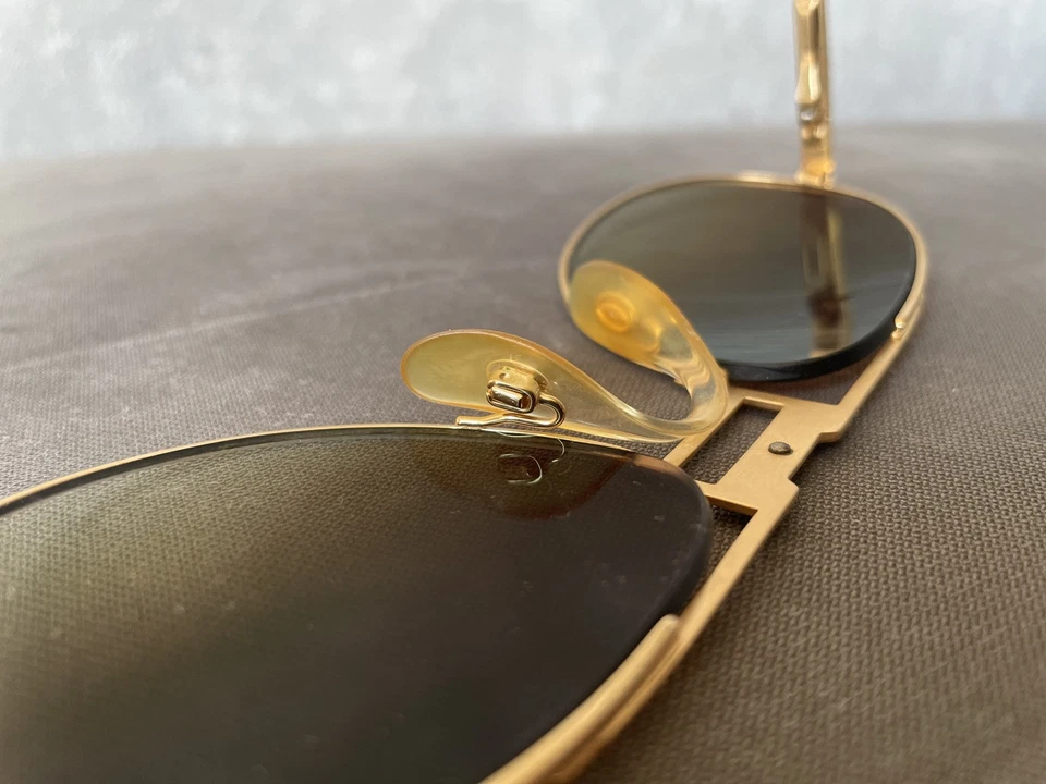 CAZAL Vintage Sonnenbrille mod 750 96 Gold Retro Rar Aviator Titanium Frame - Bild 3 von 4