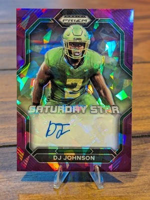 2023 Panini Prizm Draft Picks - Signatures D.J. Johnson Purple Ice Prizm /99 RC
