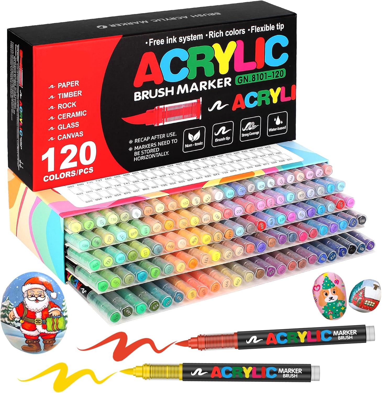 Pens and Markers, Acrylic Paint Pens for Wood, Stone, Canvas, Glass, Fabric, Egg-image