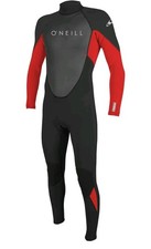 O'NEILL YOUTH Reactor-2 3/2 ZIP FULL WETSUIT SIZE 4, BLACK/RED