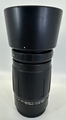 Tamron Tele Macro 100-300mm Lens F/5-6.3 Canon AF Mount Hood Missing One Cap