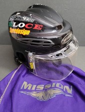 Vintage Mission Carbster Hockey Helmet w/ 1 Xcel Shield, San Jose Sharks