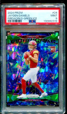 2024 Panini Prizm Fireworks Green Ice Prizm #24  Jayden Daniels RC PSA 9 Mint