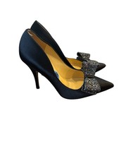 Kate Spade Lynda Satin Glitter Bow Heels Size 6.5