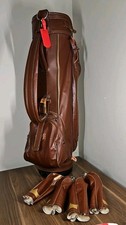 Vintage Tufhorse By PGA Leather Golf Bag Genuine Leather Brown Golf Bag W Covers