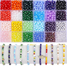 900Pcs 6Mm Faceted Beads for Jewelry Making Crystal Faceted Jewelry Bead for Fri