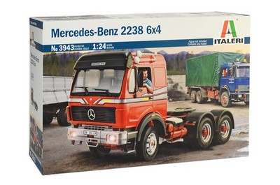 1:24 Italeri Mercedes Benz 2238 6X4 Tractor Truck 3-Assi 1990 Kit IT3943 Modellb