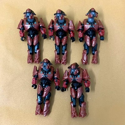 5pcs Mega Bloks Construx Halo Universe Elite Red Micro Action Figures Toys Rare