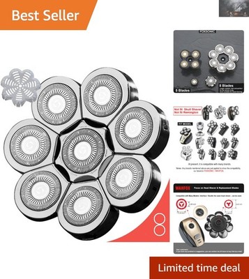 High-Quality 8 Blade Shaver Heads for Electric Razors - Hypoallergenic & Durable