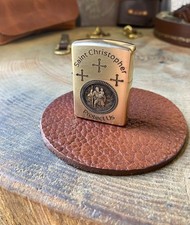 Saint Christopher Custom Zippo | Armadura de latón Zippo | Hecho en EE. UU.